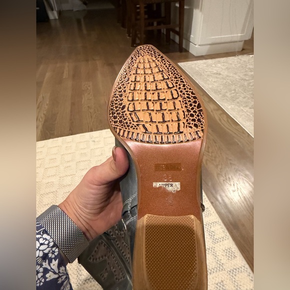 Women's Daisy Duke cowgirl boots with studded python size 38 8 like Frye teal - Picture 3 of 7